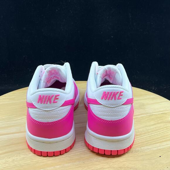 Nike Dunk Low (GS) White Pink Laser Fuchsia FB9109-102 Size 5Y Women 6.5 - Picture 6 of 10